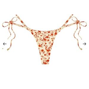 Monday Swimwear Red Floral Bikini Bottom